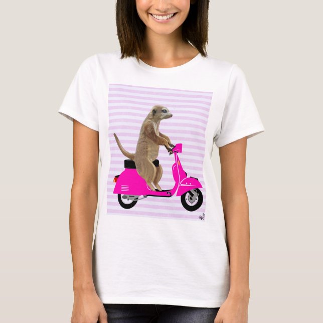 Camiseta Meerkat em rosa mopado 2 (Frente)