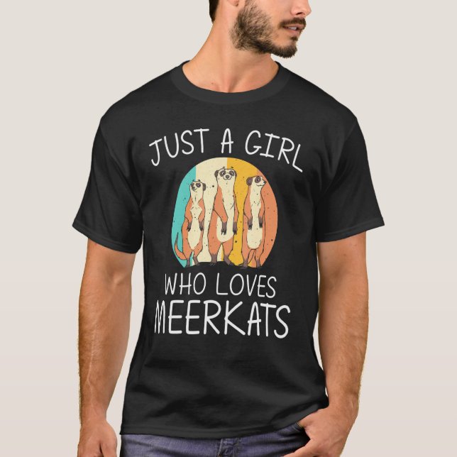 Camiseta Meerkat Engraçado Para Meninas Crianças Retro Zool (Frente)