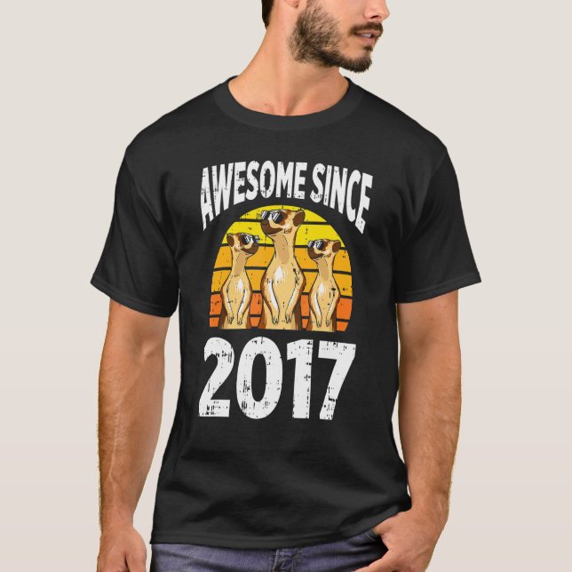 Camiseta Meerkat Incrível Desde O Aniversário De 5 De 2017  (Frente)