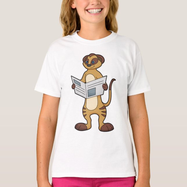 Camiseta Meerkat na leitura de um jornal (Frente)