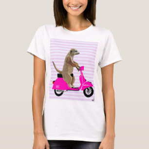 Camiseta Meerkat no Moped Rosa 2