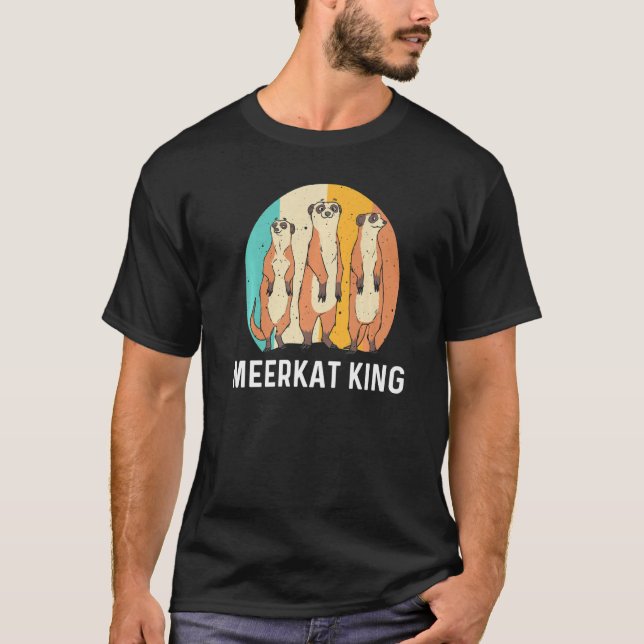 Camiseta Meerkat Para Homens Pai Retro Animais Do Zoo Selva (Frente)