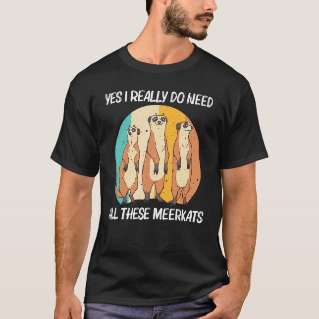 Camiseta Meerkat Para Homens Retrô Animais Do Zoo Da Vida S (Frente)