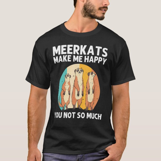 Camiseta Meerkat Para Homens Retrô Animais Do Zoo Da Vida S (Frente)