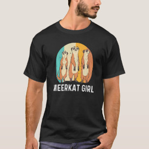 Camiseta Meerkat Para Meninas Crianças Retro Animais Do Zoo