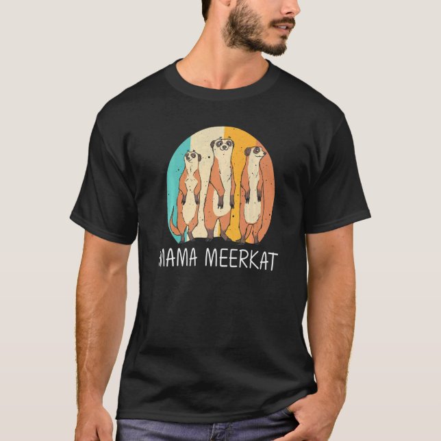 Camiseta Meerkat Para Mulheres Mãe Retro Animal Zoológico D (Frente)