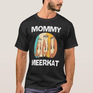 Camiseta Meerkat Para Mulheres Mãe Retro Animal Zoológico D