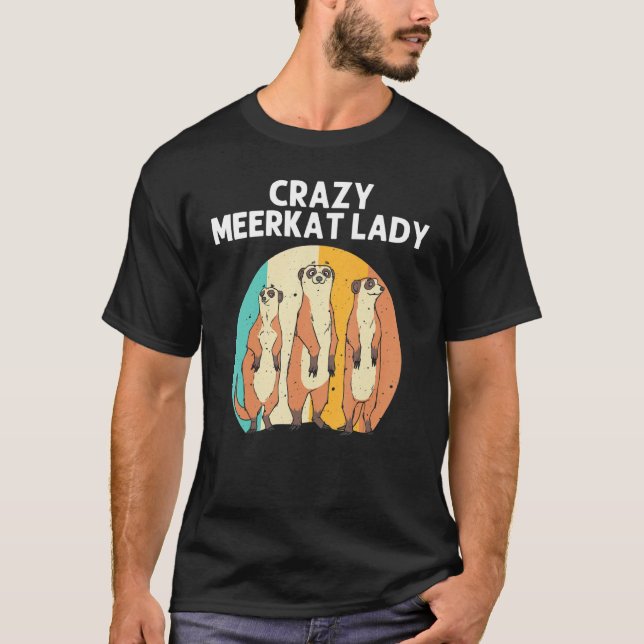 Camiseta Meerkat Para Mulheres Mãe Retro Animal Zoológico D (Frente)