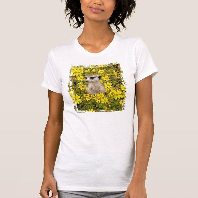 CAMISETA MEERKAT QUE ESCONDE NAS FLORES (Frente)