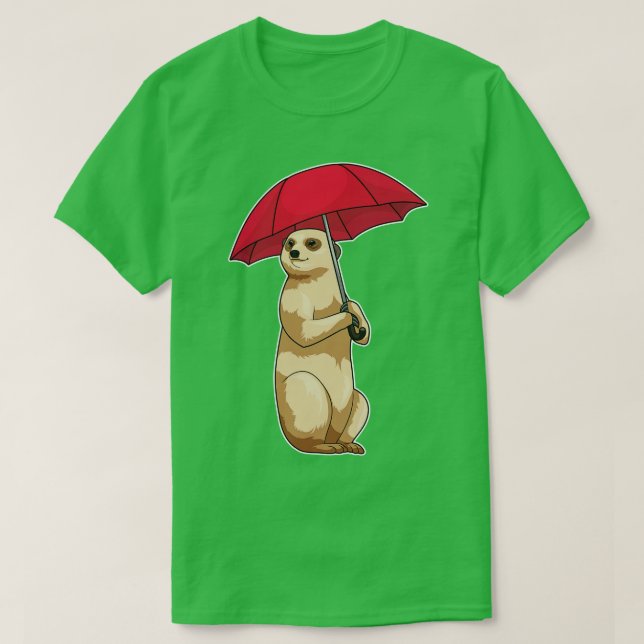 Camiseta Meerkat Rain Umbrella (Frente do Design)