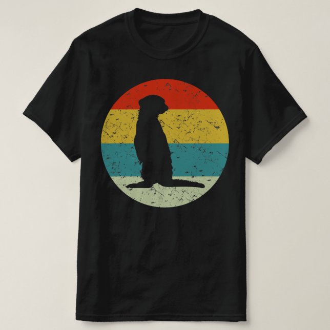 Camiseta Meerkat retro vintage silhouette 70s (Frente do Design)