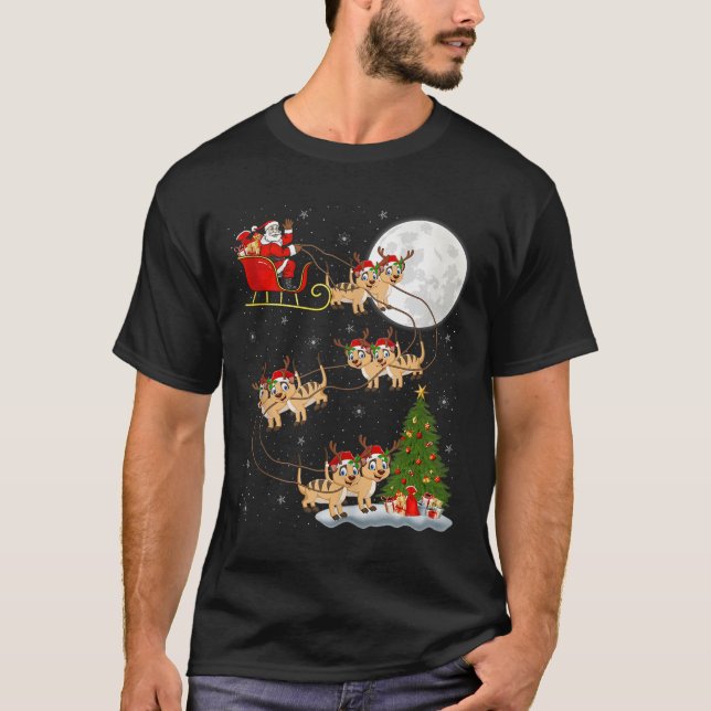 Camiseta Meerkat Santa Sleigh Flying Funny Magical Christma (Frente)