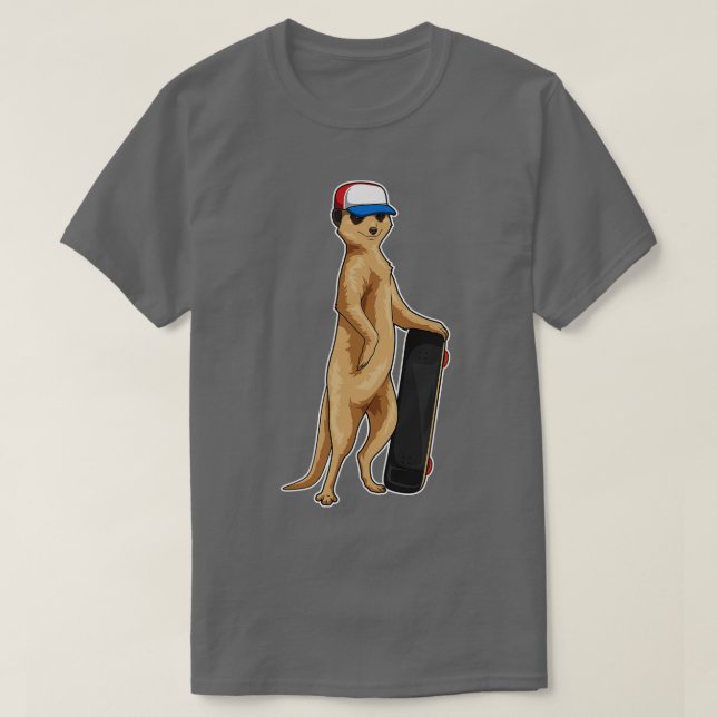 Camiseta Meerkat Skater Skateboard (Frente do Design)