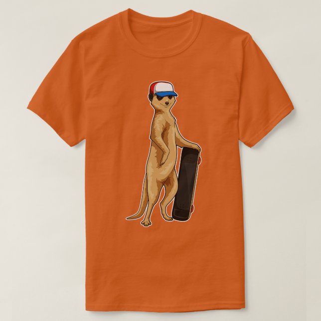 Camiseta Meerkat Skater Skateboard (Frente do Design)