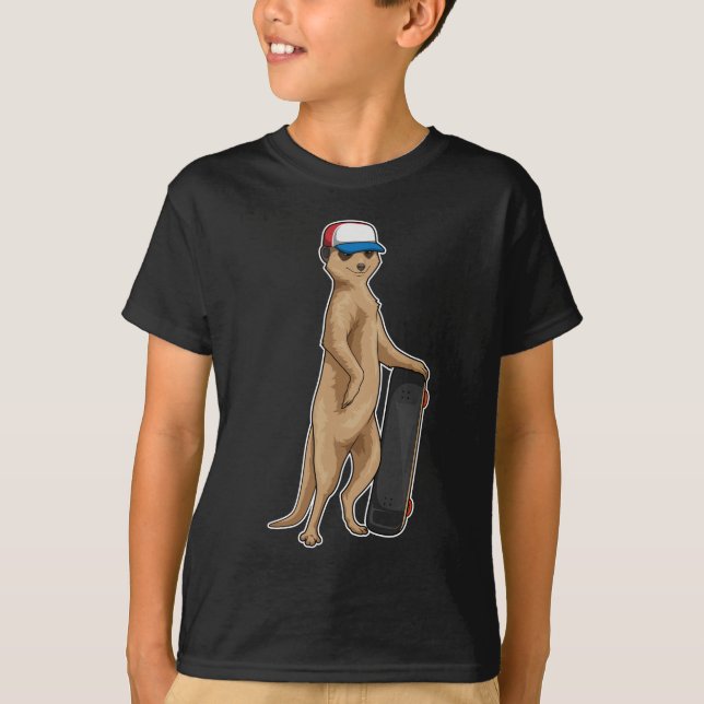 Camiseta Meerkat Skater Skateboard (Frente)