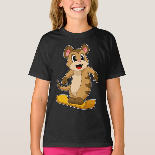 Camiseta Meerkat Snowboard Esportes de inverno (Frente)