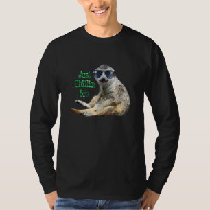 Camiseta Meerkat Só Chillin Irmão Legal Kat Veste Aviadores