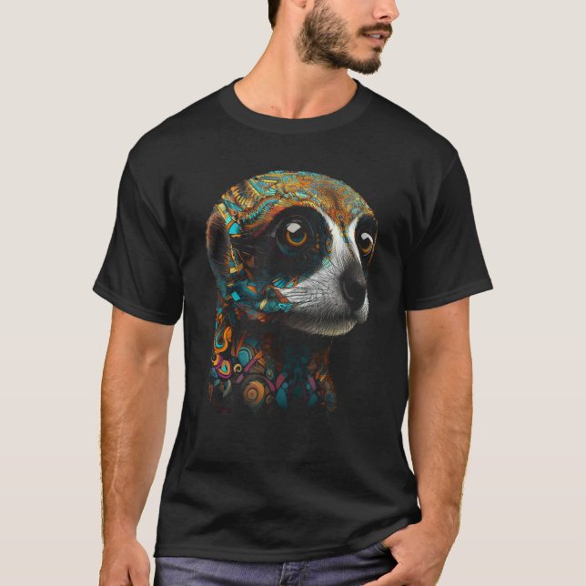 Camiseta Meerkat Trabalho de arte Animal Meerkat 4 (Frente)