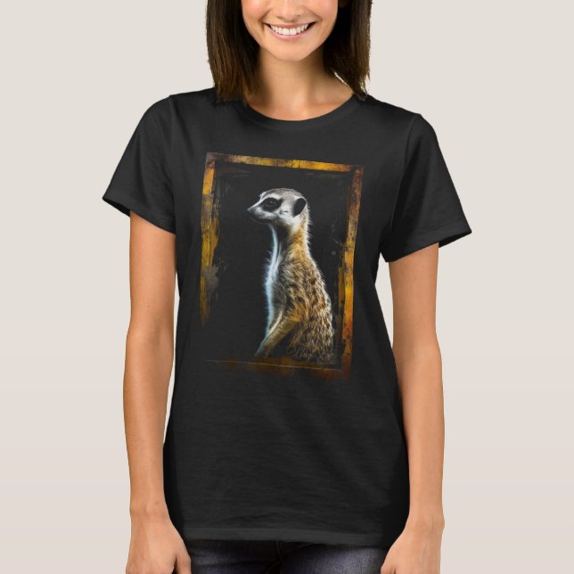 Camiseta Meerkat Trabalho de arte Animal Meerkat 6 (Frente)