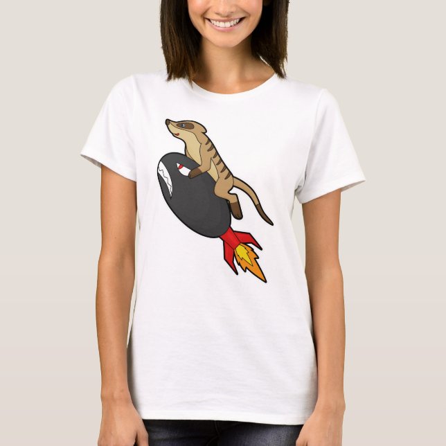 Camiseta Meerkat voando com Rocket (Frente)