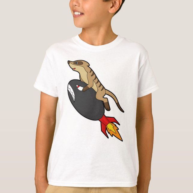 Camiseta Meerkat voando com Rocket (Frente)