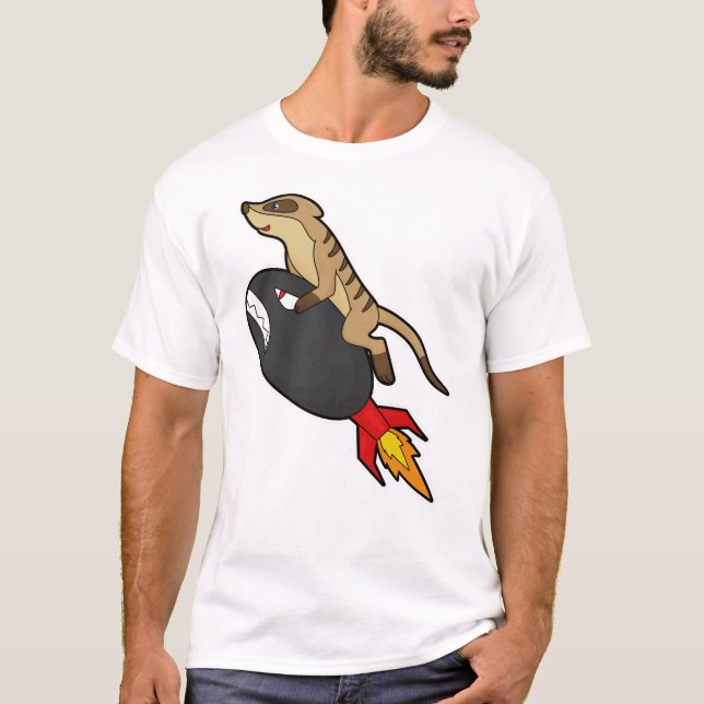 Camiseta Meerkat voando com Rocket (Frente)