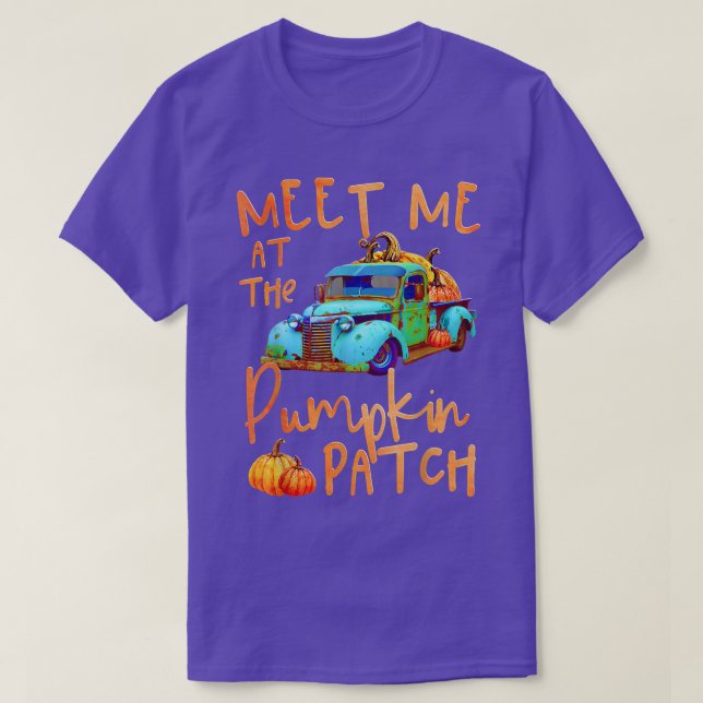 Camiseta Meet Me At The Pumpkin Patch Pickup Truck Autumn F (Frente do Design)