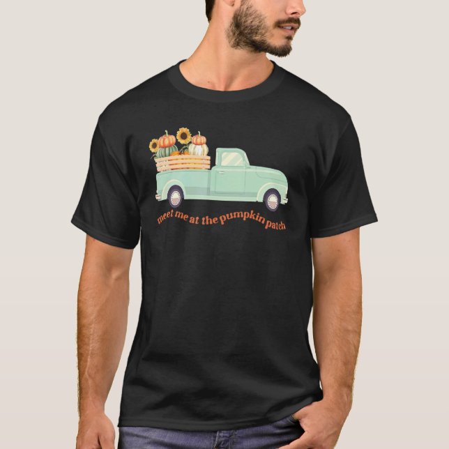 Camiseta Meet Me At The Pumpkin Patch Retro Fall Country Th (Frente)