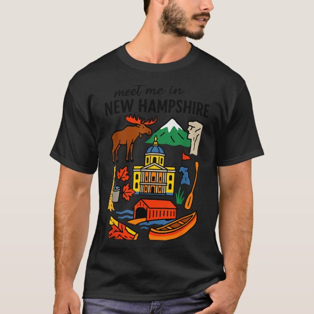 Camiseta Meet Me In New Hampshire - Cute Us State Travel Re (Frente)