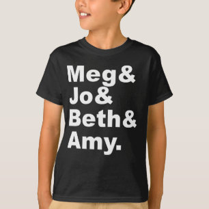 Camiseta Meg & Jo & Beth & Amy   Literatura de Mulheres Peq