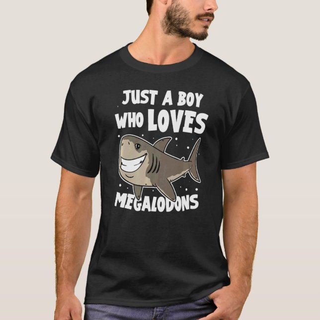 Camiseta Meg Shark Apenas Um Menino Que Ama Megalodons (Frente)