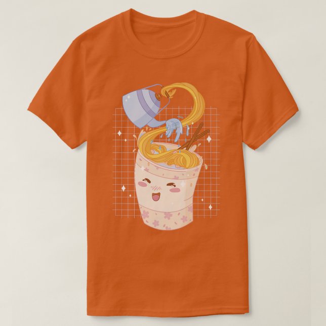 Camiseta Mega Kawaii Ramen Noodles Super Excitante 884 (Frente do Design)