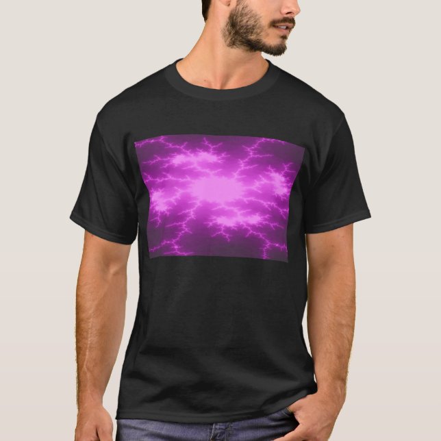 Camiseta Mega Lightning Fractal Mens T Shirt (Frente)