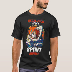 Camiseta Megalodon É O Meu Espírito Amante De Tubarão Engra