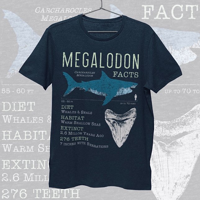 Camiseta Megalodon Facts (Criador carregado)