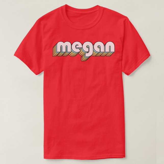 Camiseta Megan Retro Rainbow Tipografia Estilo Desvanecido (Frente do Design)