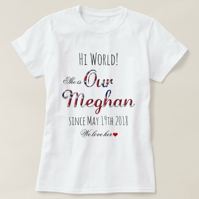 Camiseta Meghan Markle Prince Harry Royal Wedding 19 de mai (Frente do Design)