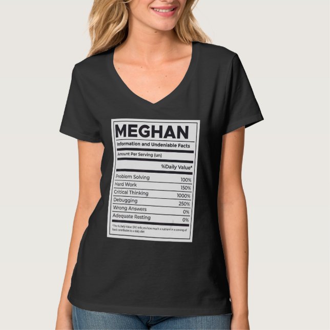 Camiseta Meghan Nutrition Information Problem Solving Duro (Frente)