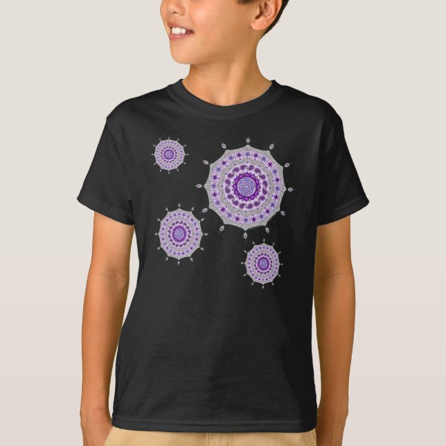 Camiseta Mehndi Fantasy Silver Kid e Baby Dark Shirt (Frente)