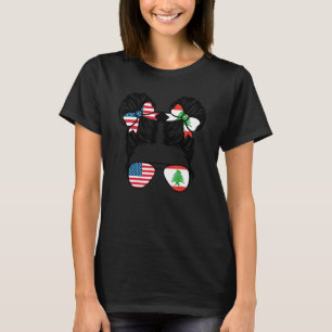 Camiseta Meia-americana brasileira libanesa USA Leban Flag