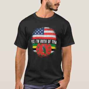 Camiseta Meia-americana Half Dominican Flag Dominica
