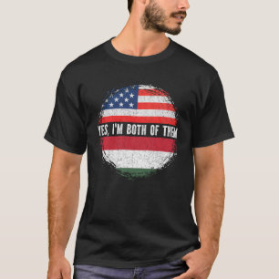 Camiseta Meia-americana Half Húngaro EUA Flag Hungria
