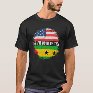 Camiseta Meia-americana Half Sao Tomean EUA Flag Sao Tome