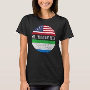 Camiseta Meia-americana Half Sierra Leonean EUA Flag Sierra