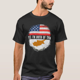 Camiseta Meia-Americana Meia-Cipriota dos EUA Bandeira Chip