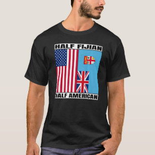 Camiseta Meia-Americana Meia-Feira Raízes Fijian USA Ilhas
