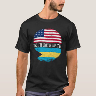 Camiseta Meia-americana metade Bahamas EUA Flag Bahamas Her