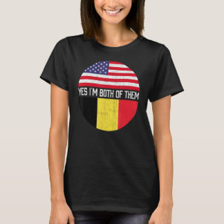 Camiseta Meia-Americana Metade Belga - Americana Flag Famil