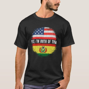 Camiseta Meia-americana metade boliviana EUA bandeira boliv