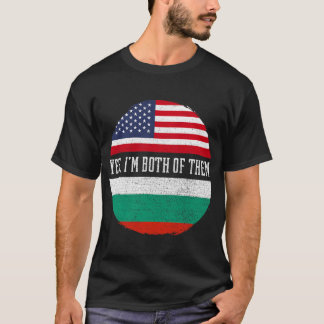 Camiseta Meia-Americana Metade Búlgara EUA Bandeira Bulgári